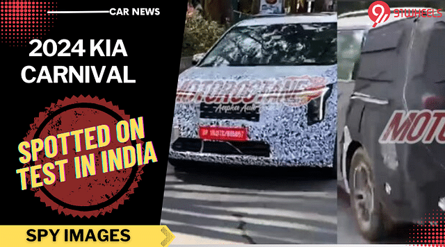 2024 KIA Carnival Facelift Spotted On Test In India - See Images