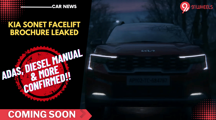 Kia Sonet Facelift Brochure Leaked!! ADAS, Diesel Manual & More