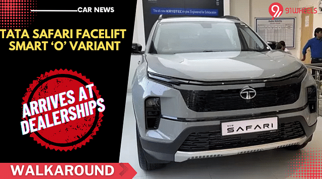 Tata Safari Facelift Smart (O) Variant Arrives At Dealership: Pics