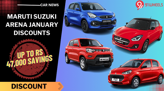 January Discounts Up To Rs 47,000 On Maruti Suzuki Swift, Alto K10, And Dzire