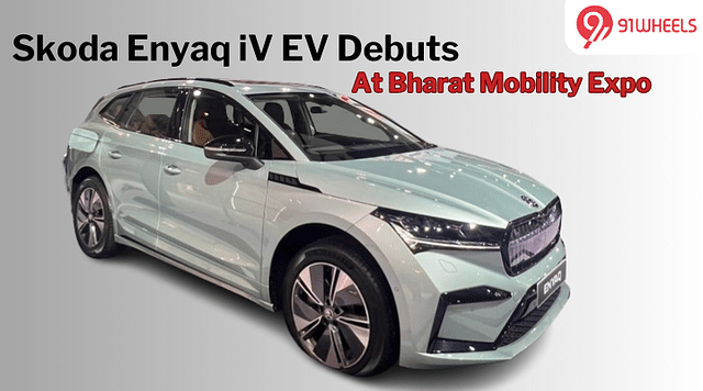 Skoda Enyaq iV EV Makes Its First Appearance At Bharat Mobility Expo 2024!