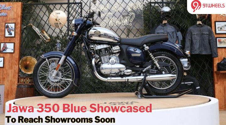Jawa 350 Showcased In A New Blue Colour At Mahindra Blues Festival Jawa 350 Showcased In A New Blue Colour At Mahindra Blues Festival