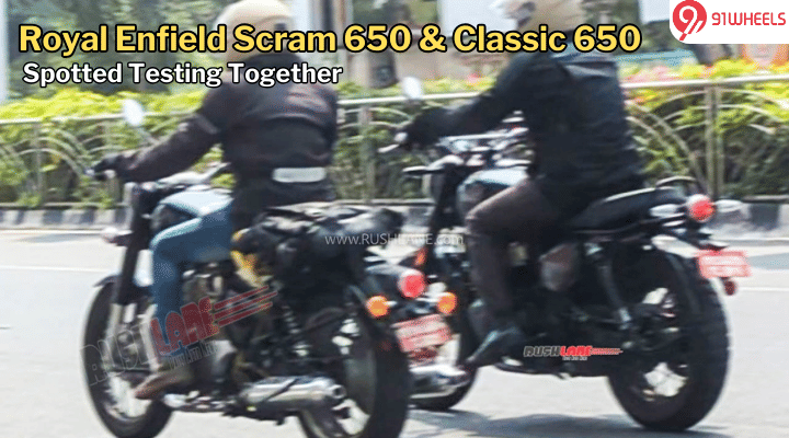 Royal Enfield Scrambler 650 Spied Testing With Classic 650 Royal Enfield Scrambler 650 Spied Testing With Classic 650