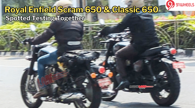 Royal Enfield Scrambler 650 Spied Testing With Classic 650