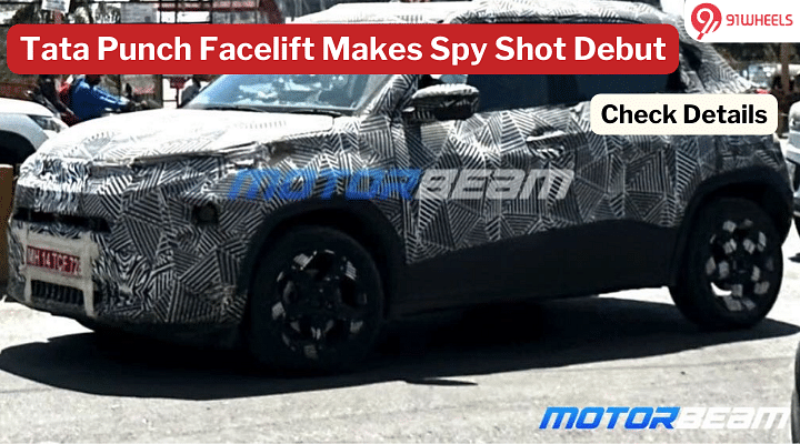 First Glimpse: Tata Punch Facelift Spied Testing For The First Time