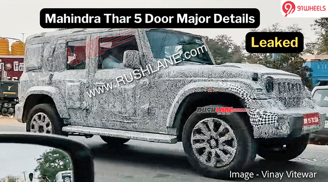 Upcoming Mahindra Thar 5 Door Major Details Leaked: Read Details