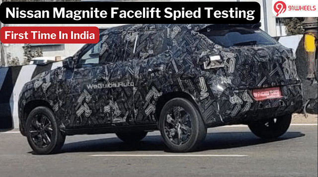 Upcoming Nissan Magnite Facelift Spied Testing For The First Time