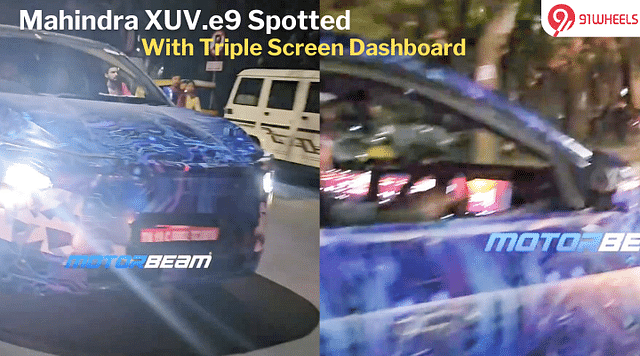 Mahindra XUV.e9 Spotted With Triple Screen Dashboard