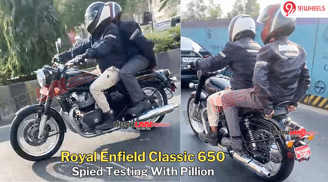 Royal Enfield Classic 650 Spied Testing In City With Pillion