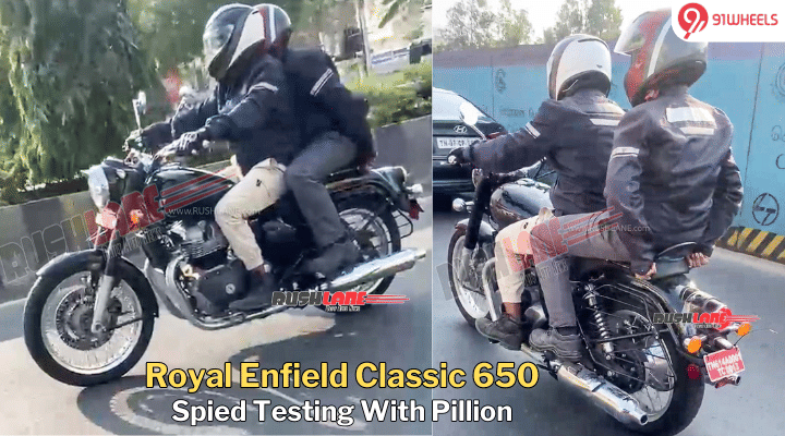 Royal Enfield Classic 650 Spied Testing In City With Pillion Royal Enfield Classic 650 Spied Testing In City With Pillion