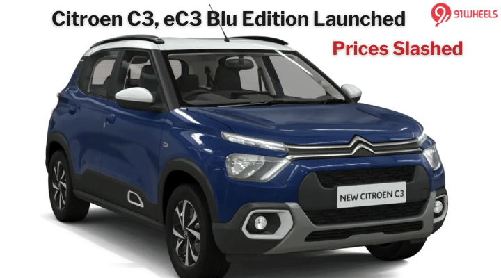 Citroen C3, eC3 Special Blu Edition Launched; Prices Slashed Citroen C3, eC3 Special Blu Edition Launched; Prices Slashed