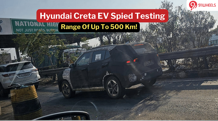 Upcoming Hyundai Creta EV Spied Testing; Upto 500 Km Of Range