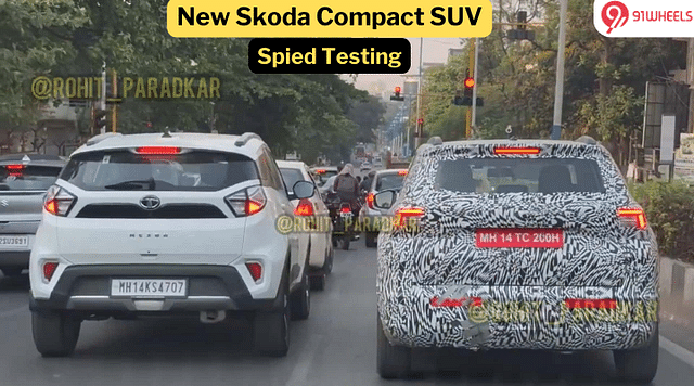 Upcoming Skoda Compact SUV Spied Along With Tata Nexon - See Here!
