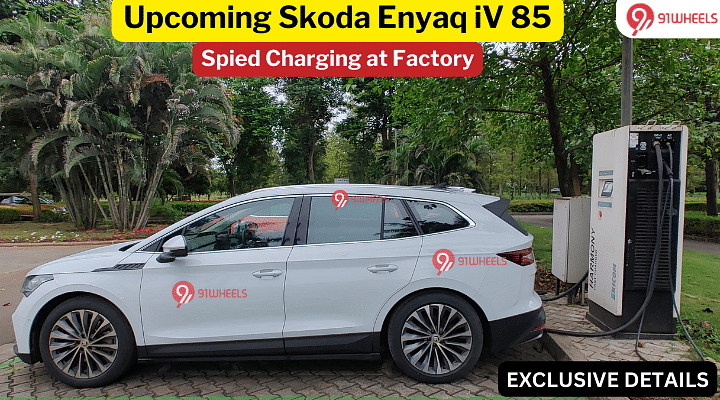 Exclusive: Upcoming Skoda Enyaq iV 85 Spotted Fast Charging At Factory