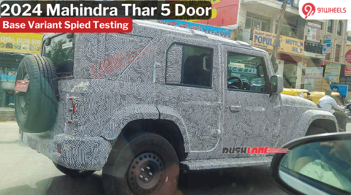 Mahindra Thar 5 Door Base Trim Spied: No Alloys, 1.5L Diesel Mill & More Mahindra Thar 5 Door Base Trim Spied: No Alloys, 1.5L Diesel Mill & More