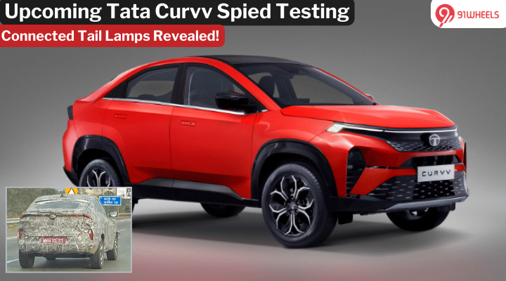 Upcoming Tata Curvv Connected Tail Lamps Spied: EV To Launch First! Upcoming Tata Curvv Connected Tail Lamps Spied: EV To Launch First!