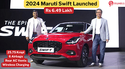 2024 Maruti Swift Launched in India at Rs 6.49 lakh - 25.75 Kmpl Economy, 6 Airbags!
