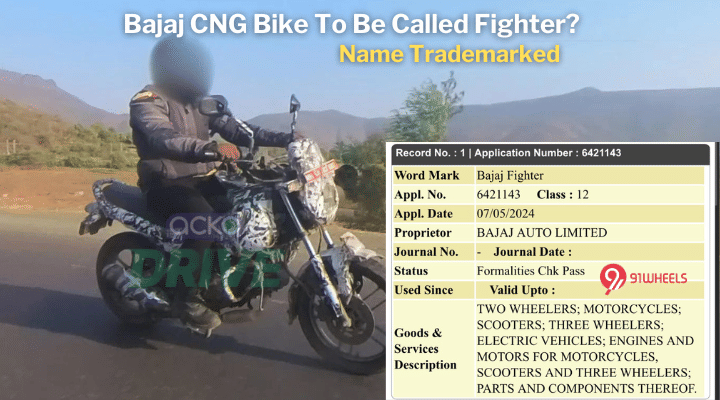 Upcoming Bajaj CNG Bike To Be Called 'Fighter'? - Trademark Filed Upcoming Bajaj CNG Bike To Be Called 'Fighter'? - Trademark Filed