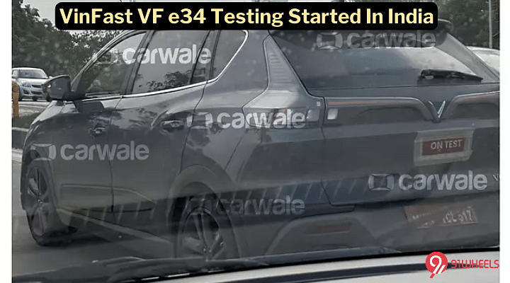 VinFast VF e34 EV Testing Started In India, First Test Mule Spotted On Test