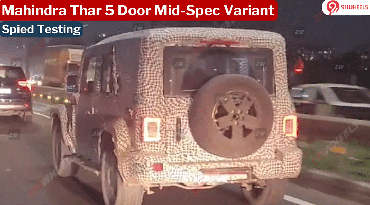Mahindra Thar 5 Door Mid-Spec Variant Continues Testing: Launch Soon