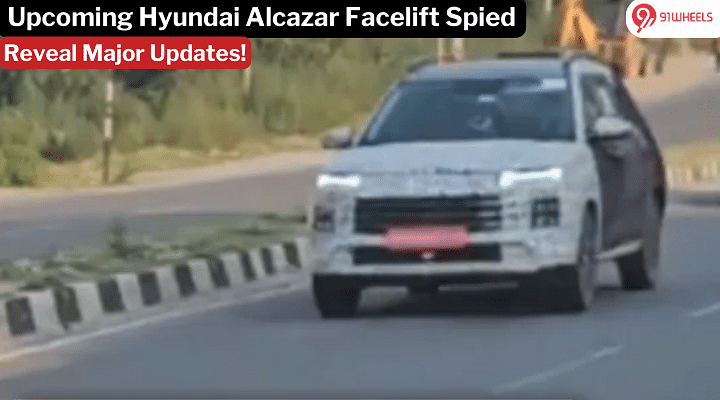 Hyundai Alcazar Facelift Spied: Front Facia Different Than Creta Facelift