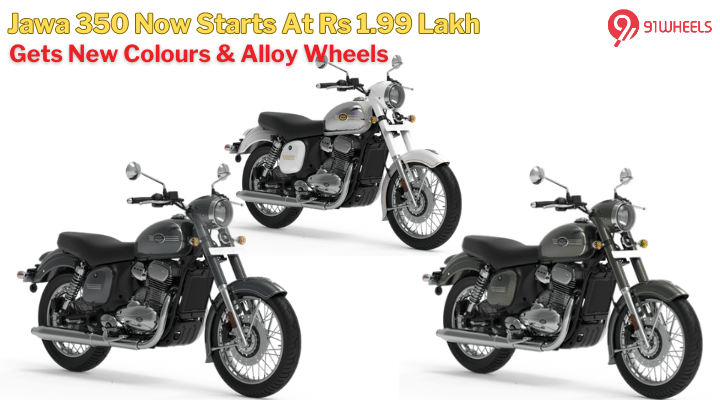 Jawa 350 Lineup Now Starts At Rs 1.99 Lakh, Gets New Solid Colour Options & Alloy Wheels Jawa 350 Lineup Now Starts At Rs 1.99 Lakh, Gets New Solid Colour Options & Alloy Wheels