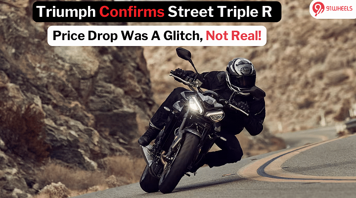 Triumph Street Triple R Price Cut Not True, Only A Website Glitch: Triumph
