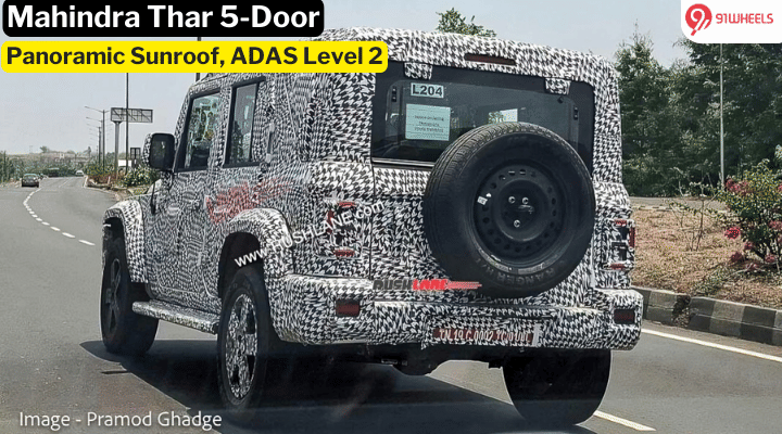 2024 Mahindra Thar 5-Door Will Get a Panoramic Sunroof, ADAS Level 2