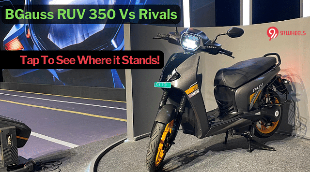 BGauss RUV 350 Vs Rivals. Tap To Know Where The New Scooter Stands