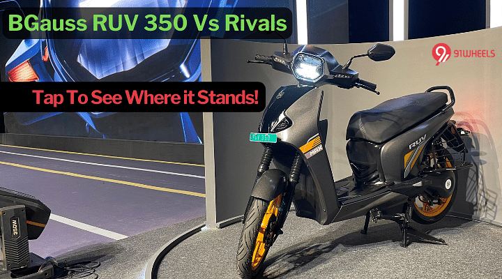 BGauss RUV 350 Vs Rivals. Tap To Know Where The New Scooter Stands BGauss RUV 350 Vs Rivals. Tap To Know Where The New Scooter Stands