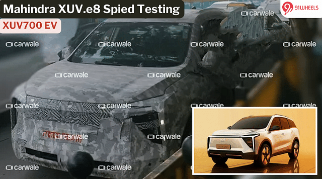 Upcoming Mahindra XUV e8 Spied Up Close: The XUV700 EV
