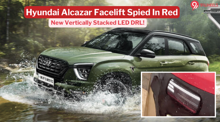 Hyundai Alcazar Facelift Spied: New DRLs & More Details Revealed