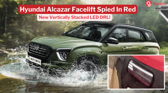 Hyundai Alcazar Facelift Spied: New DRLs & More Details Revealed Hyundai Alcazar Facelift Spied: New DRLs & More Details Revealed