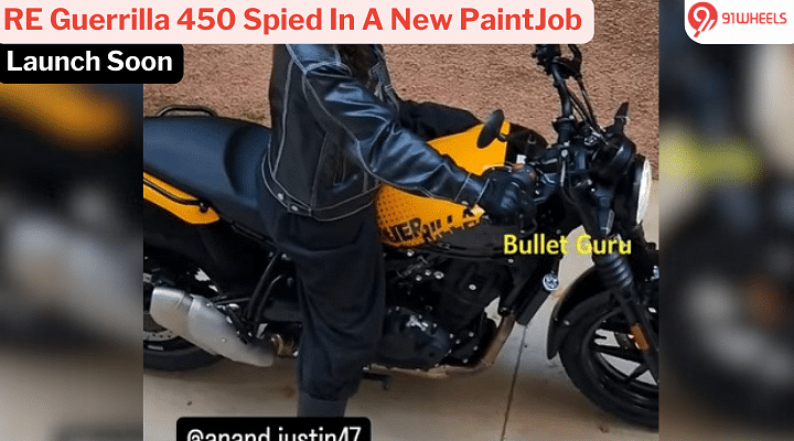 Royal Enfield Guerrilla 450 Spied With A New Dual-Tone Paintjob: Images Royal Enfield Guerrilla 450 Spied With A New Dual-Tone Paintjob: Images