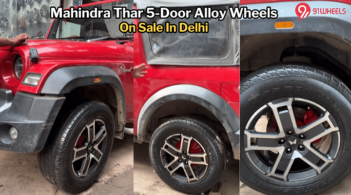 Mahindra Thar 5-Door Alloy Wheels Fitted On Thar 3-Door Before Launch!