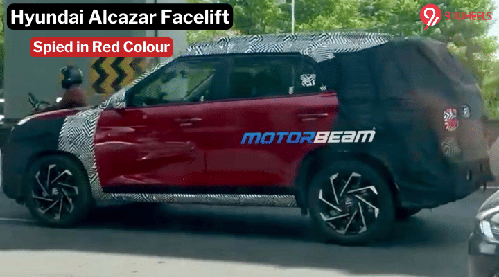Upcoming Hyundai Alcazar Facelift Spotted In Red Colour; Launch Soon Upcoming Hyundai Alcazar Facelift Spotted In Red Colour; Launch Soon