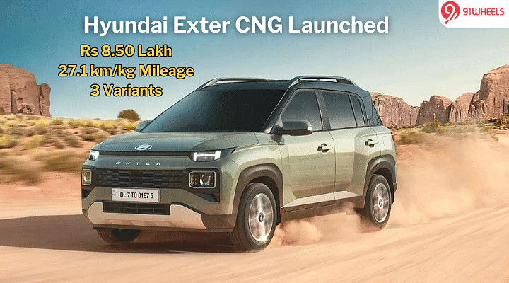 Hyundai Exter CNG Launched at Rs 8.50 Lakh - 27.1 km/kg Efficiency