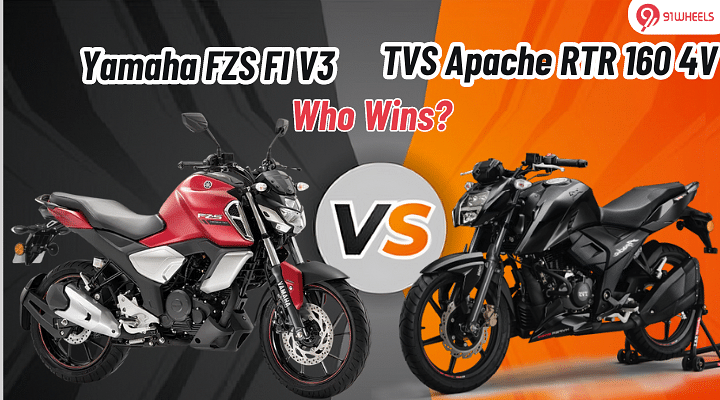 Yamaha FZS FI V3 Vs TVS Apache RTR 160 4V Detailed Comparison: Who Wins?