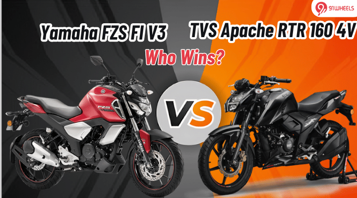 Yamaha FZS FI V3 Vs TVS Apache RTR 160 4V Detailed Comparison: Who Wins? Yamaha FZS FI V3 Vs TVS Apache RTR 160 4V Detailed Comparison: Who Wins?