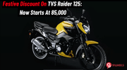 Festive Discount On TVS Raider 125: Now Starts At 85,000 Festive Discount On TVS Raider 125: Now Starts At 85,000