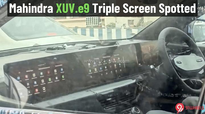 Upcoming Mahindra XUV.e9 Electric SUV's Triple Screen Setup Spotted - See Images!