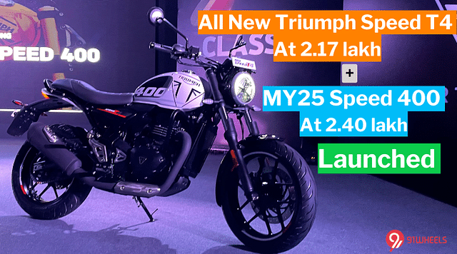 Triumph Launches Speed T4 At Rs 2.17 Lakh And MY25 Speed 400 At Rs 2.40 Lakh