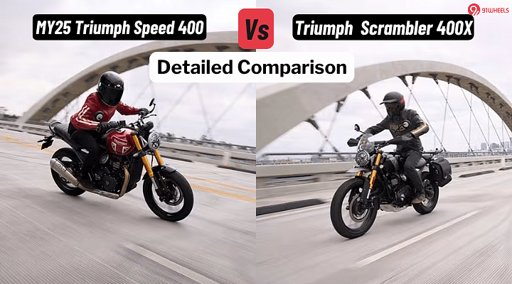 MY25 Triumph Speed 400 Vs Triumph  Scrambler 400X: Detailed Specs Comparison