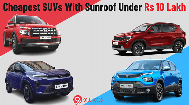 Cheapest SUVs With Sunroof Under Rs 10 Lakh: From Exter To Sonet