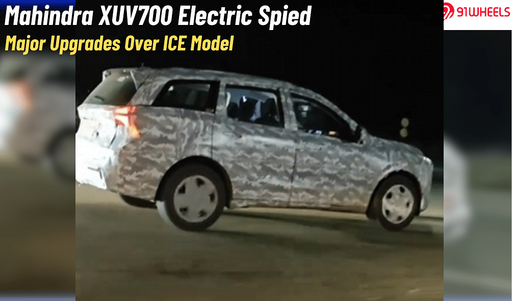 Mahindra XUV700 EV Spied Testing: Triple Screens, Backlit Logo & More