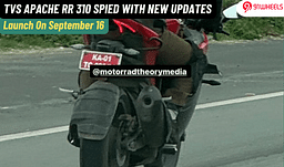 TVS Apache RR 310 Spied With New Updates: Launch On September 16