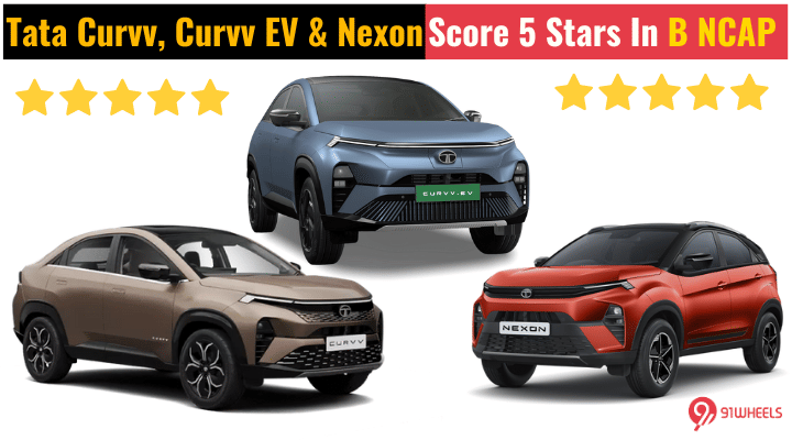 Hat-trick! Tata Curvv, Curvv EV, And Nexon Score 5 Stars In B NCAP Hat-trick! Tata Curvv, Curvv EV, And Nexon Score 5 Stars In B NCAP