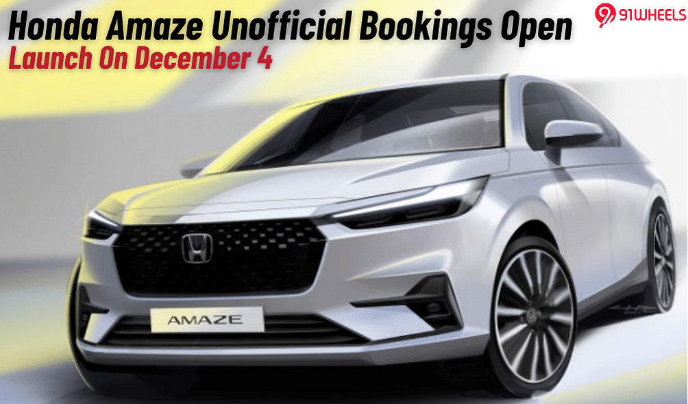 Honda Amaze Facelift Unofficial Bookings Open Ahead Of Dec 4 Launch