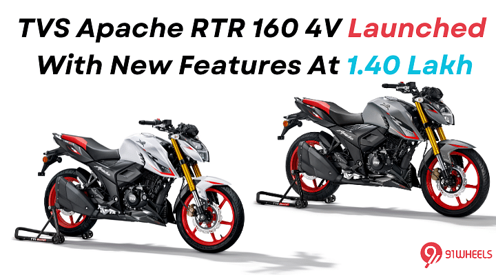 TVS Apache RTR 160 4V Launched With New Features At 1.40 Lakh