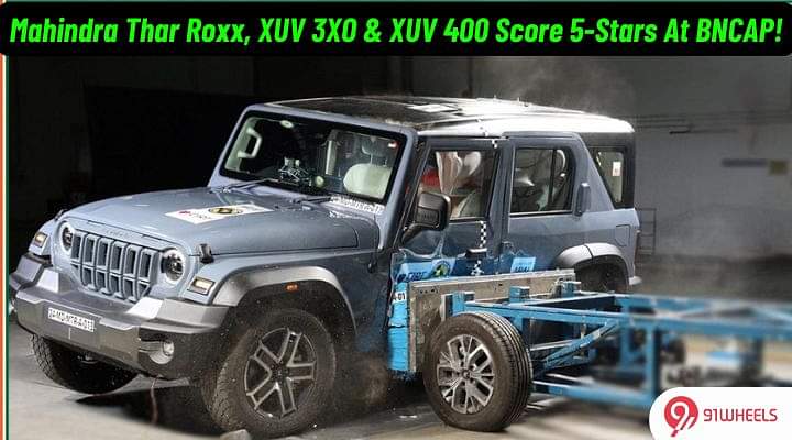 Mahindra Thar Roxx, XUV 3XO, XUV 400 Score 5-Stars At The Bharat NCAP!